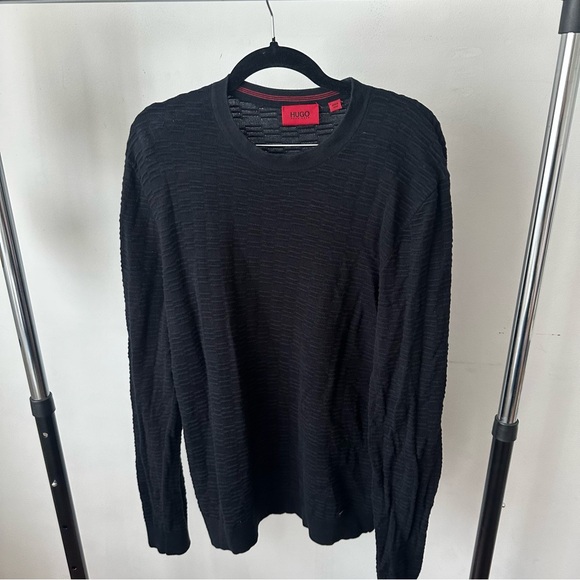 HUGO Black Textured Sweater